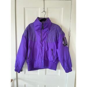 Vintage Kaelin Ski snowboard coat winter snow jacket purple size 10 shoulder pad